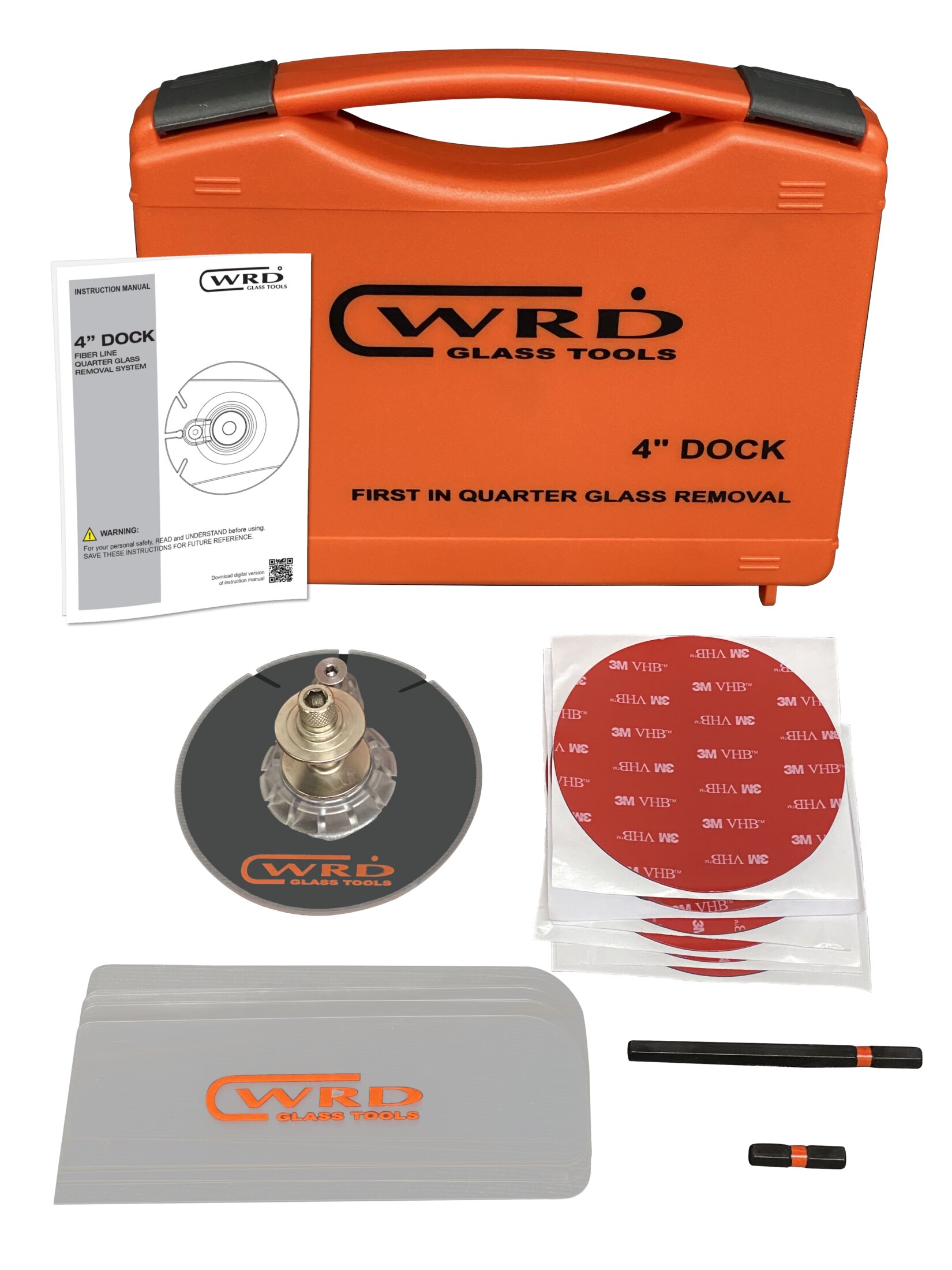 WRD 4-inch Dock Kit (WRD-4RD) - Compact quarter glass panel removal system