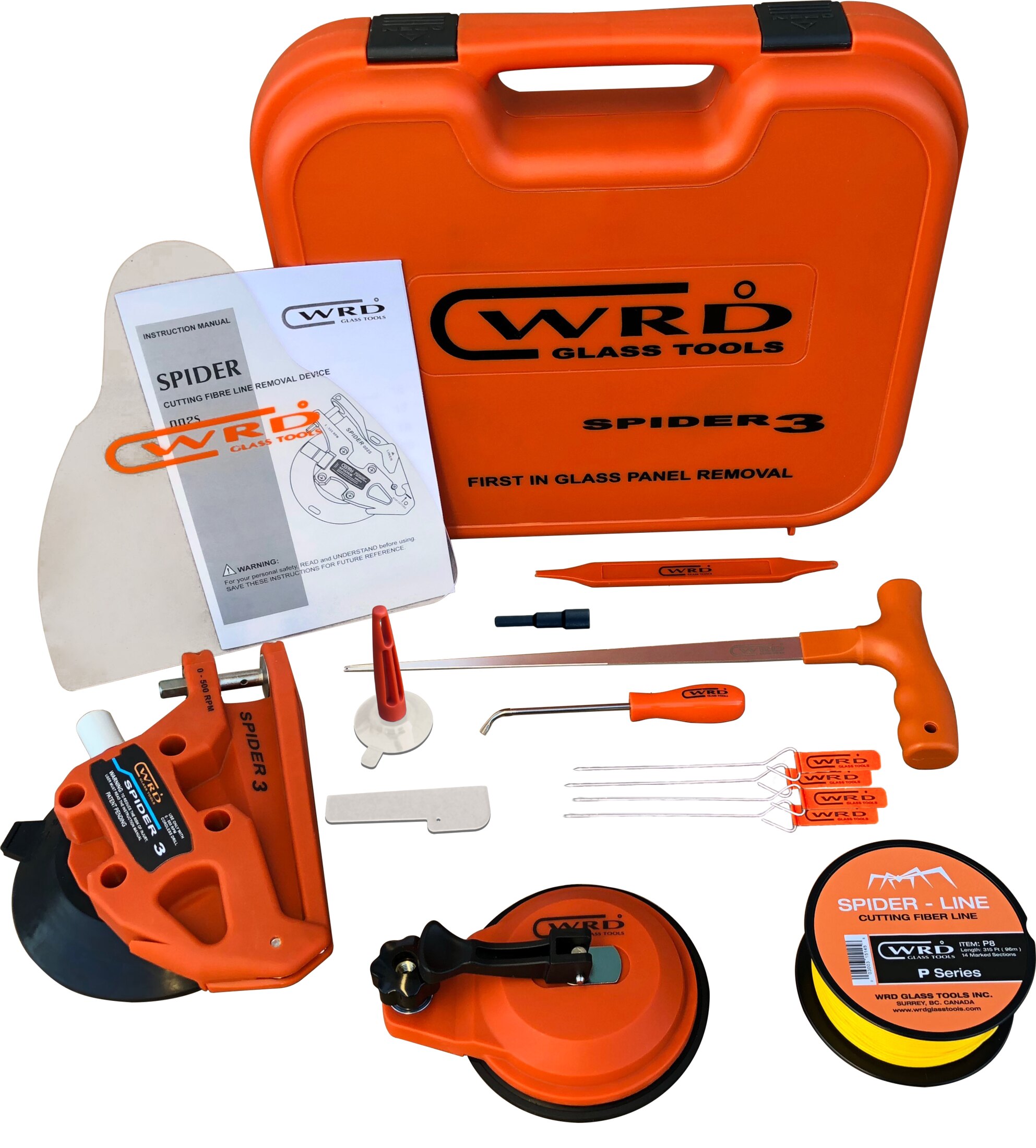 WRD Spider 3 Kit 300K (WRD-S3-300K) - Cordless drill operated glass removal system