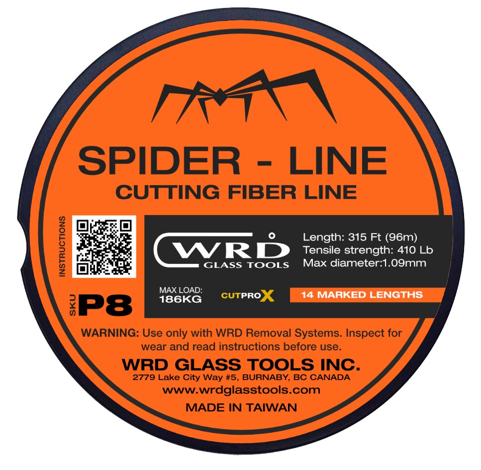 WRD Spider Line P8 Series (WRD-P8) - 1.00mm solid braid heavy gauge auto glass cutting line